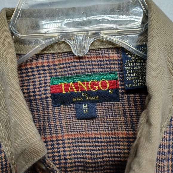 Tango by Max Raab flannel plaid shirt long sleeve Sz M - Picture 3 of 9
